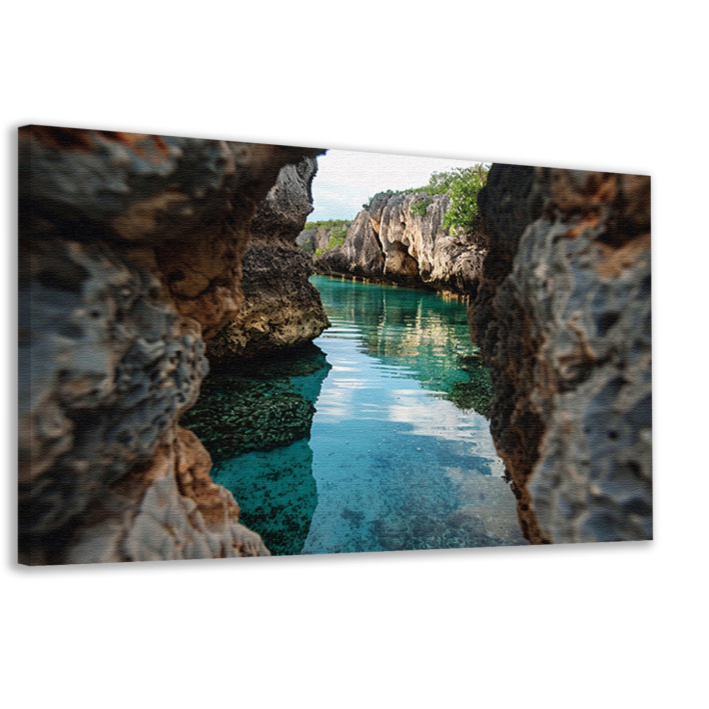 Turquoise Waterweg door Rotskloof canvas