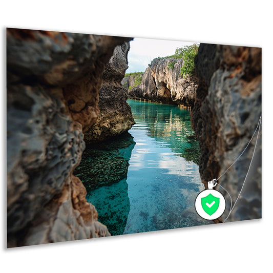 Turquoise Waterweg door Rotskloof poster