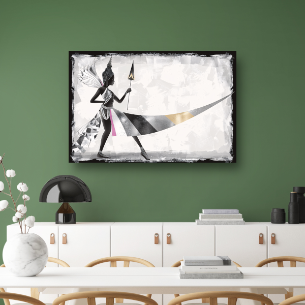Art Deco Vrouw in Monochroom met Goud canvas