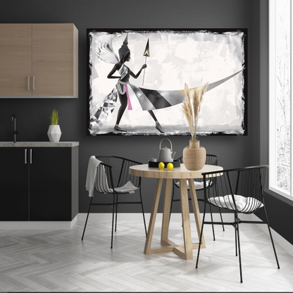 Art Deco Vrouw in Monochroom met Goud canvas