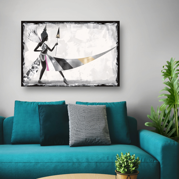 Art Deco Vrouw in Monochroom met Goud poster