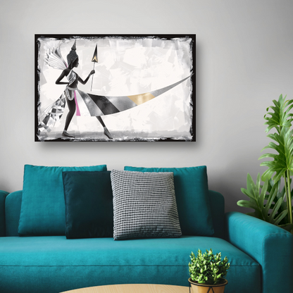 Art Deco Vrouw in Monochroom met Goud poster