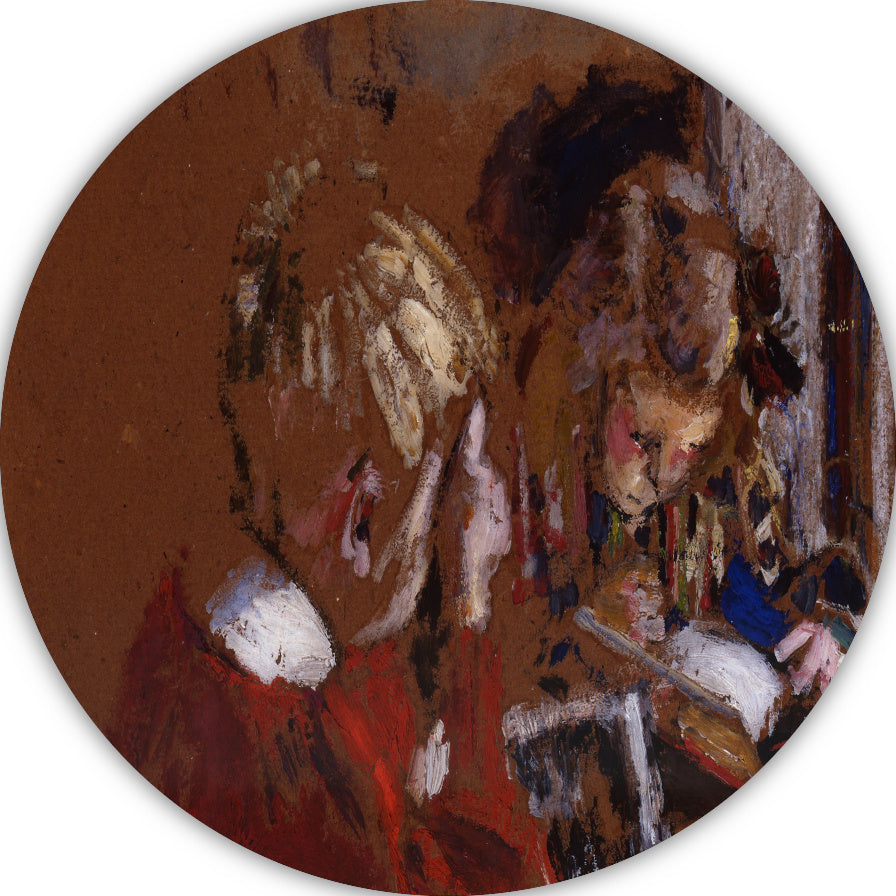 Kinderen lezen - Edouard Vuillard aluminium muurcirkel