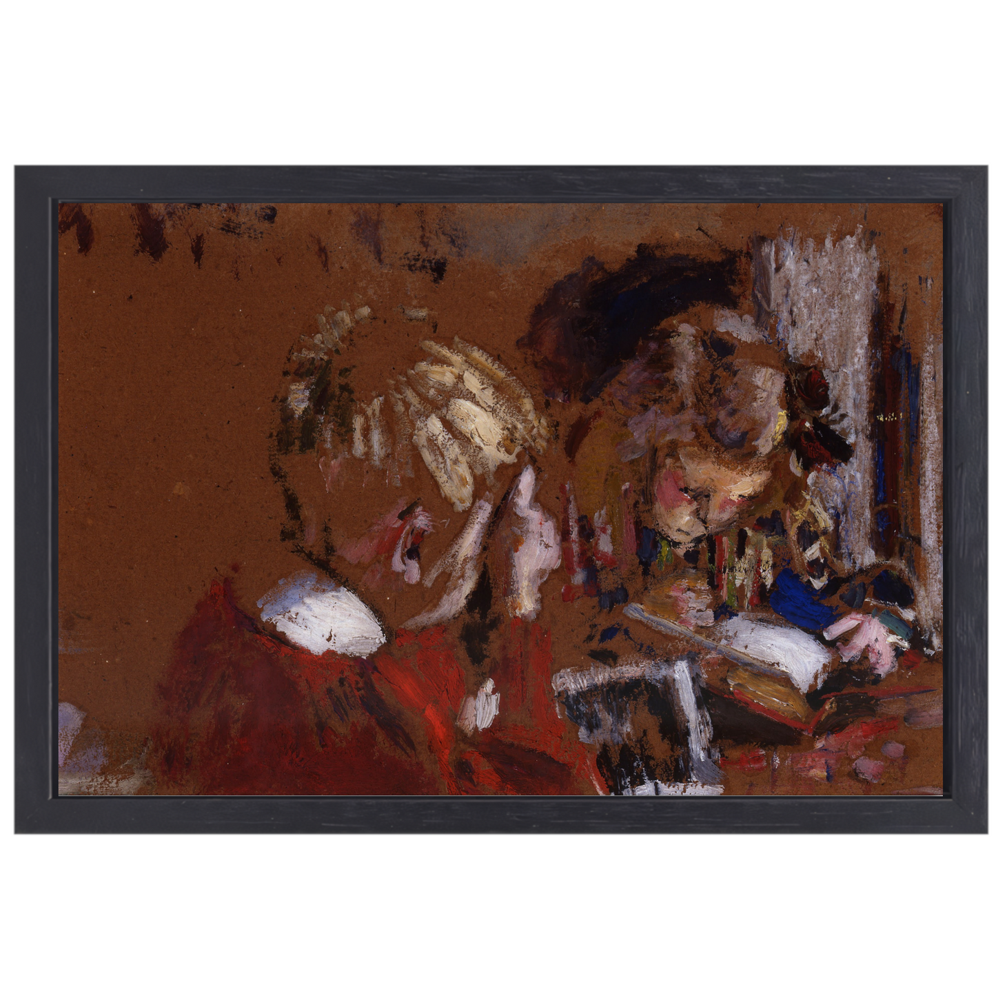 Kinderen lezen - Edouard Vuillard canvas met baklijst