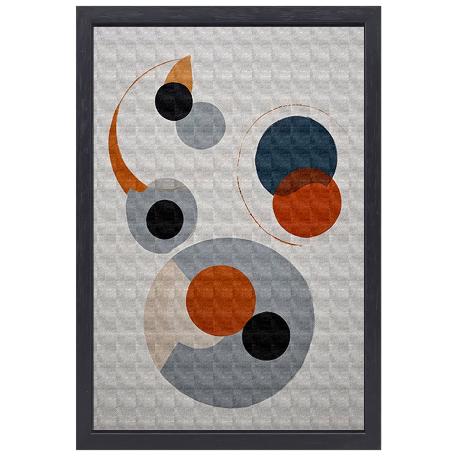 Abstracte Harmonie van Gelaagde Cirkels canvas met baklijst