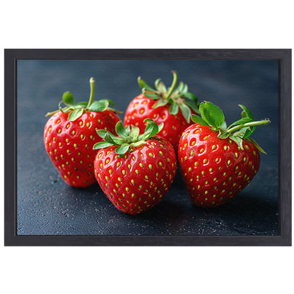 Klassiek aardbeien op tafel canvas met baklijst