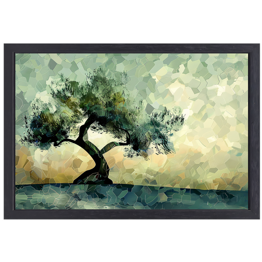 Impressionistische Lindeboom canvas met baklijst