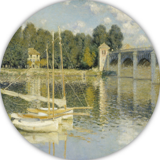 Le Pont dArgenteuil - Claude Monet aluminium muurcirkel