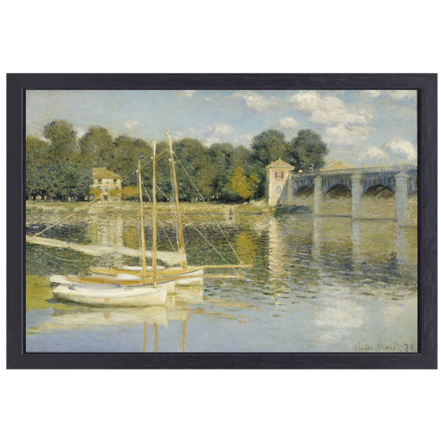 Le Pont dArgenteuil - Claude Monet canvas met baklijst