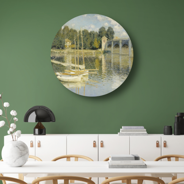 Le Pont dArgenteuil - Claude Monet aluminium muurcirkel