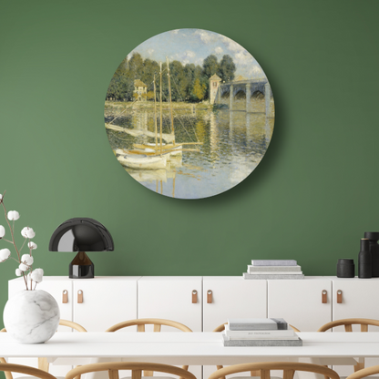 Le Pont dArgenteuil - Claude Monet aluminium muurcirkel