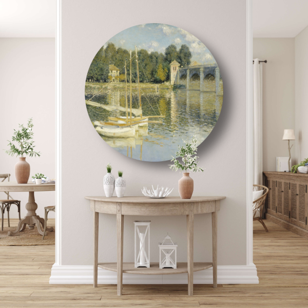 Le Pont dArgenteuil - Claude Monet aluminium muurcirkel