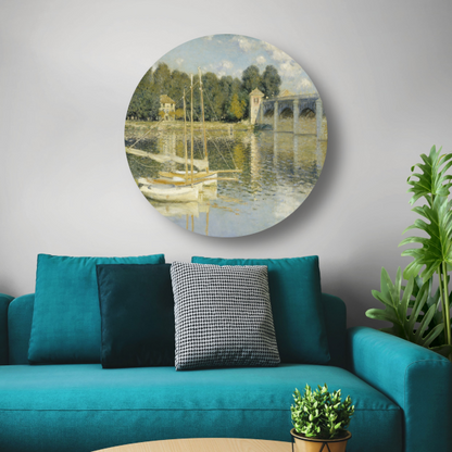 Le Pont dArgenteuil - Claude Monet aluminium muurcirkel