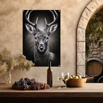 Hyperrealistisch Portret van een Majestueus Hert tuinposter