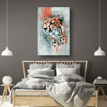 Digitale kunst van cheeta op abstracte achtergrond poster