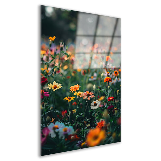 Kleurrijk Bloemenveld in Zomerzon acrylglas