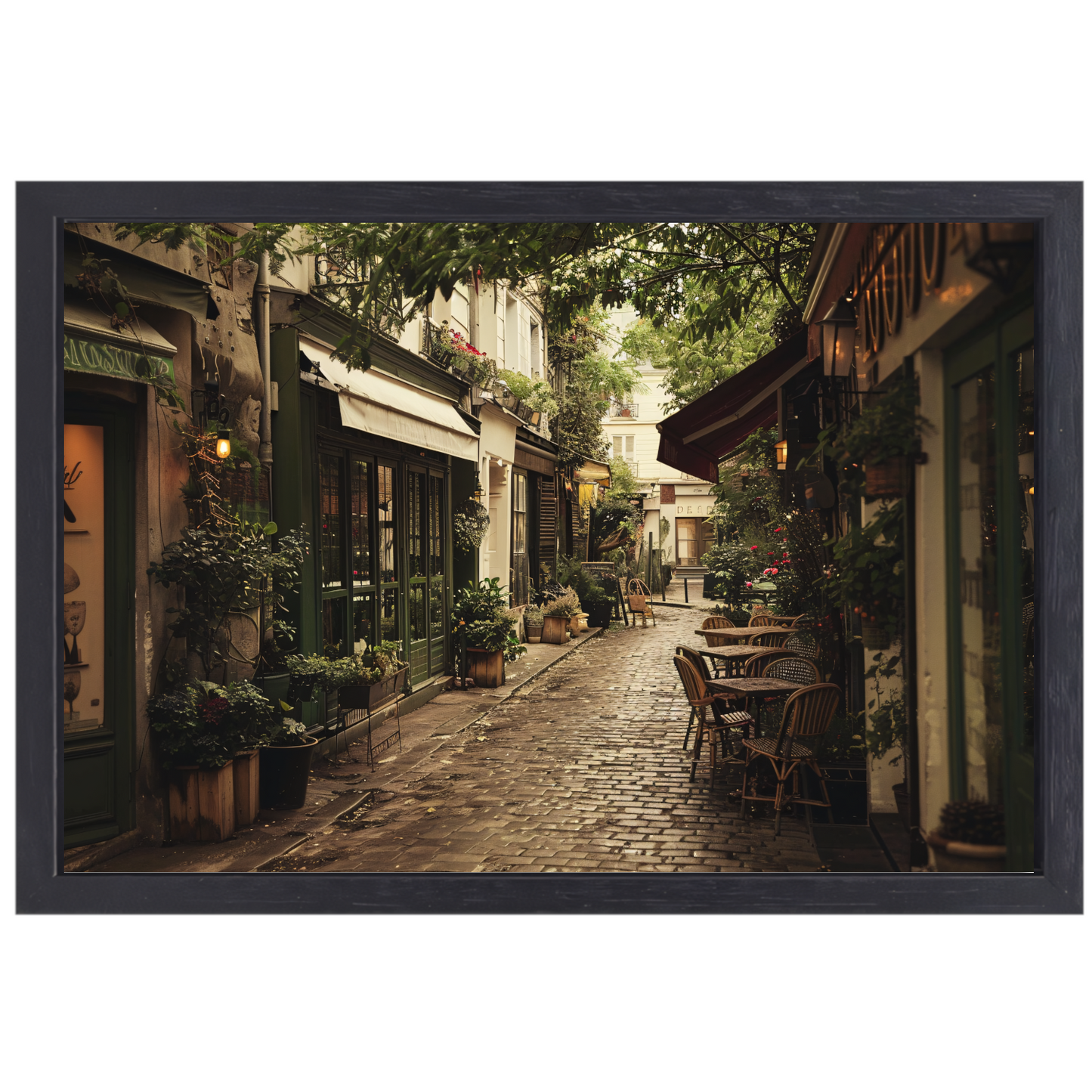 Modern terras met strakke lijnen canvas met baklijst