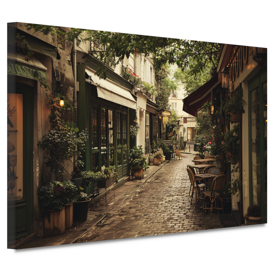 Modern terras met strakke lijnen canvas