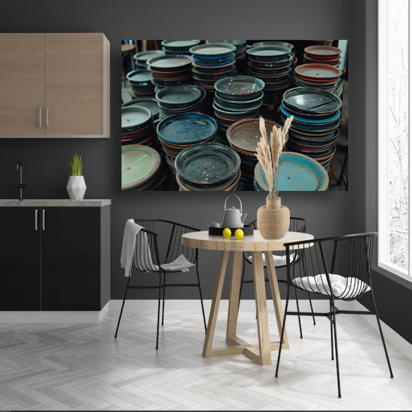 Gestapelde filmrollen in diverse kleuren canvas