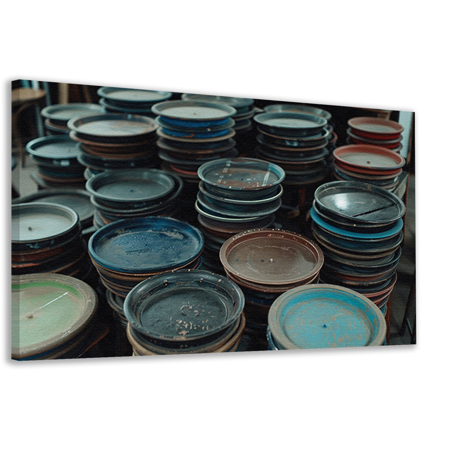 Gestapelde filmrollen in diverse kleuren canvas