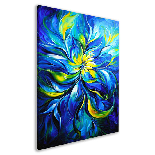 Abstract schilderij met dynamische kleurencombinatie canvas