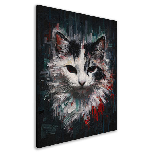 Blik van een Abstracte Kat in Kleur canvas
