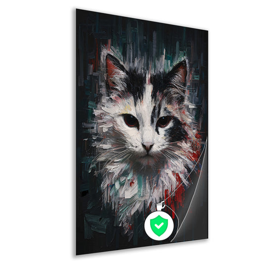 Blik van een Abstracte Kat in Kleur poster