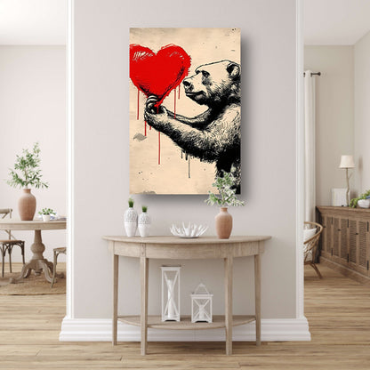 Beer met een bloedend hart poster