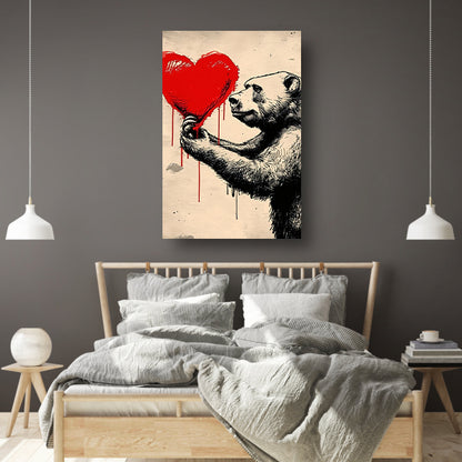 Beer met een bloedend hart poster