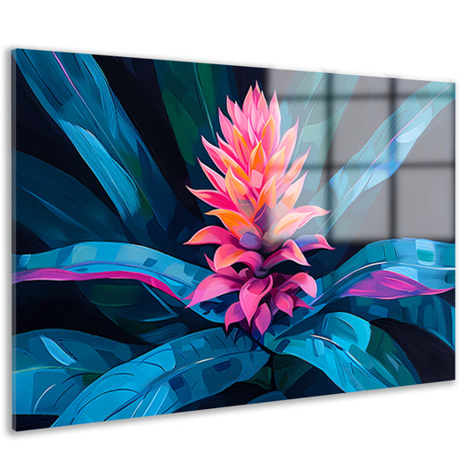 Abstracte bloem met kleurrijke bladeren acrylglas