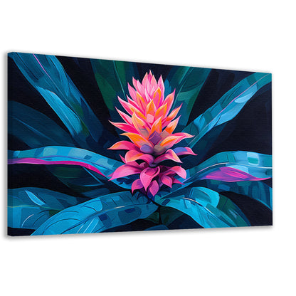 Abstracte bloem met kleurrijke bladeren canvas