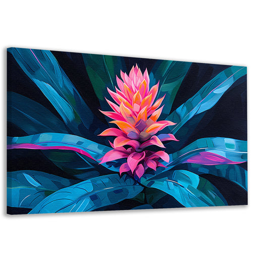 Abstracte bloem met kleurrijke bladeren canvas