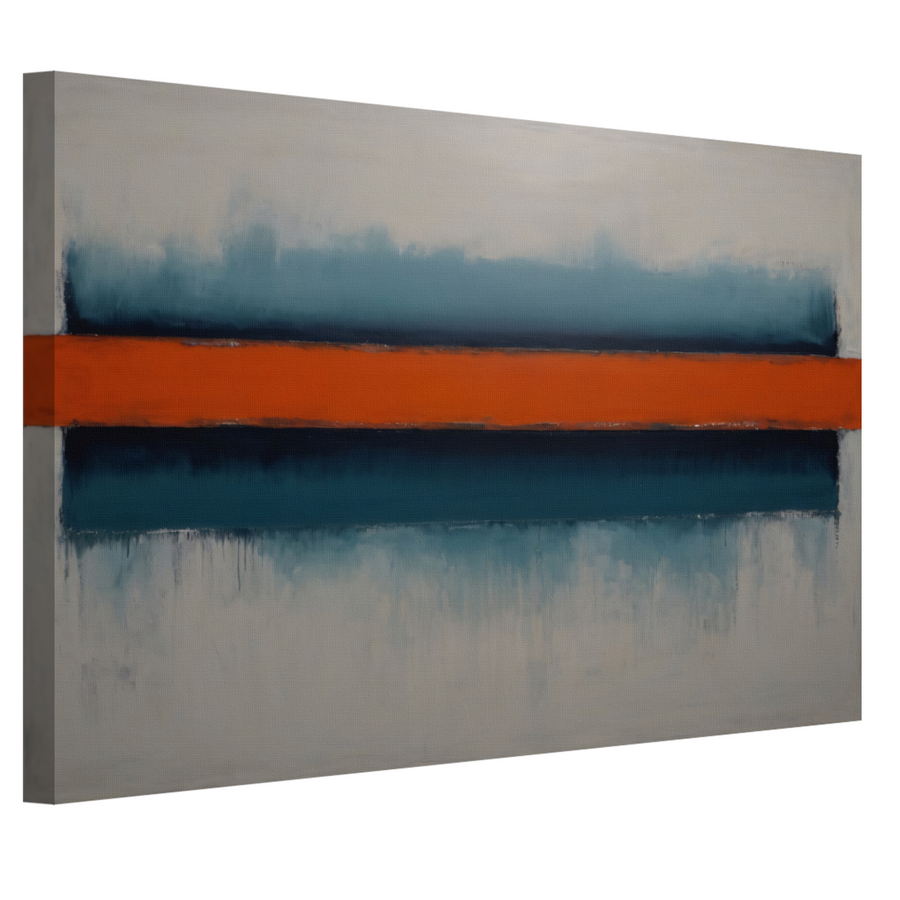 Abstracte Horizonten met Oranje Accent canvas