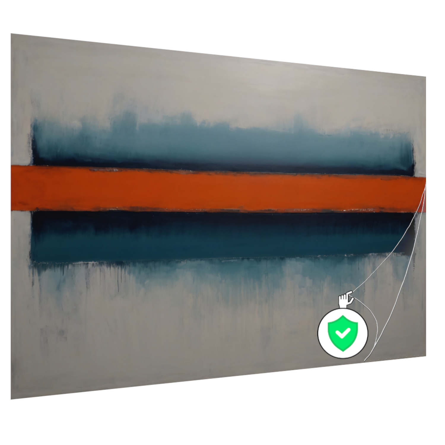 Abstracte Horizonten met Oranje Accent poster – De Muurdecoratie