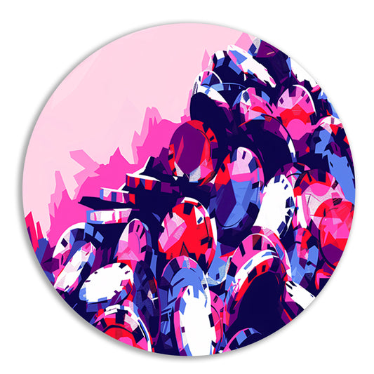 Abstracte kleurrijke pokerchips compositie forex muurcirkel