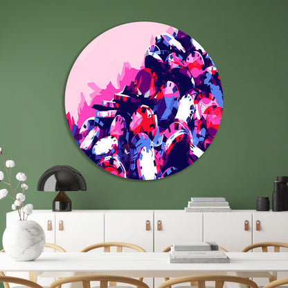 Abstracte kleurrijke pokerchips compositie forex muurcirkel