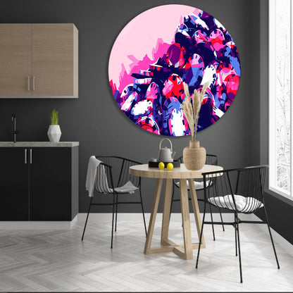 Abstracte kleurrijke pokerchips compositie forex muurcirkel
