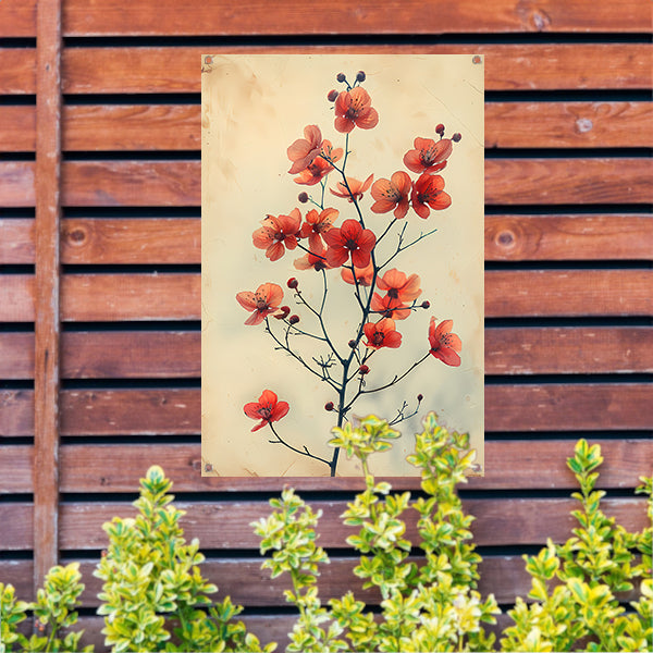 Vintage Aquarel van Oranje Bloesems tuinposter