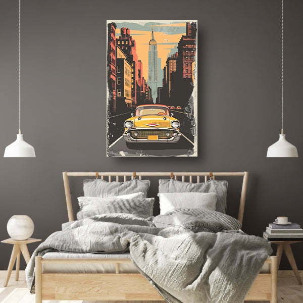 Klassieke Chevrolet in Vintage New York poster