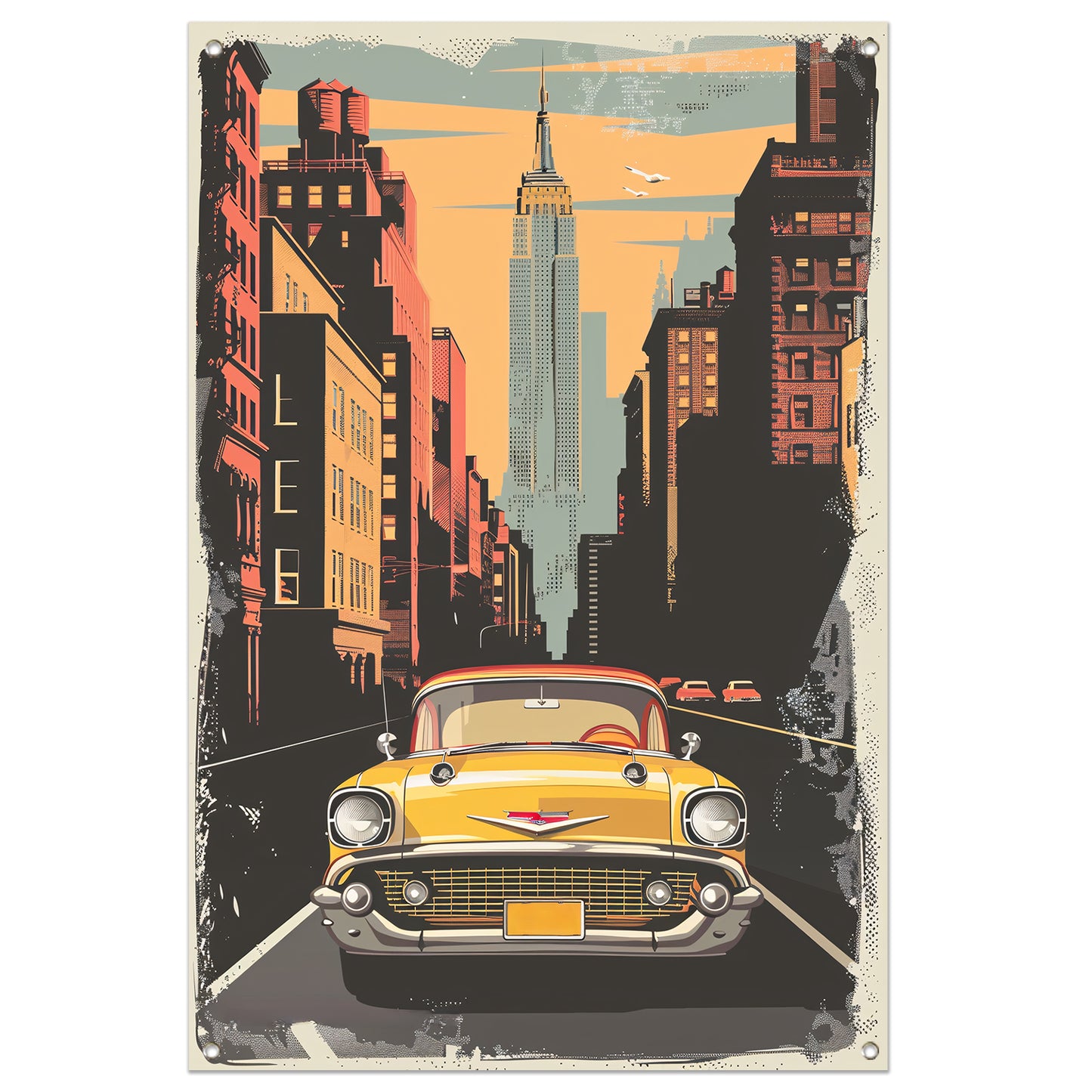 Klassieke Chevrolet in Vintage New York tuinposter