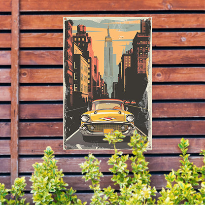 Klassieke Chevrolet in Vintage New York tuinposter