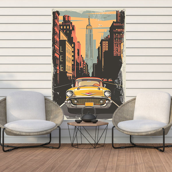 Klassieke Chevrolet in Vintage New York tuinposter