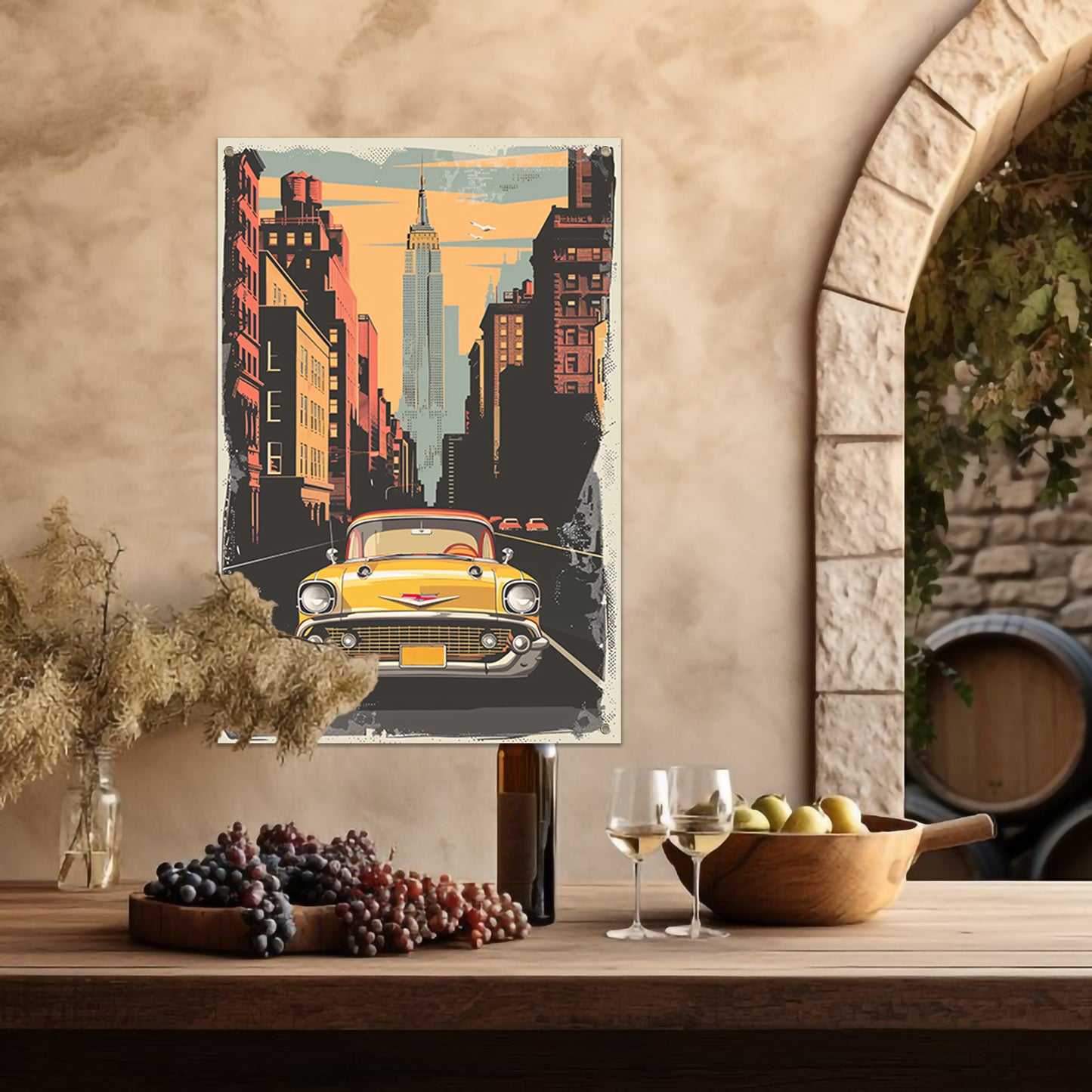 Klassieke Chevrolet in Vintage New York tuinposter