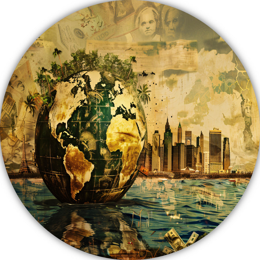 Surrealistische Aarde forex muurcirkel