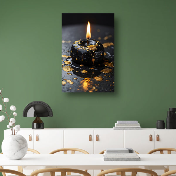Moderne kaars met gouden spatten acrylglas