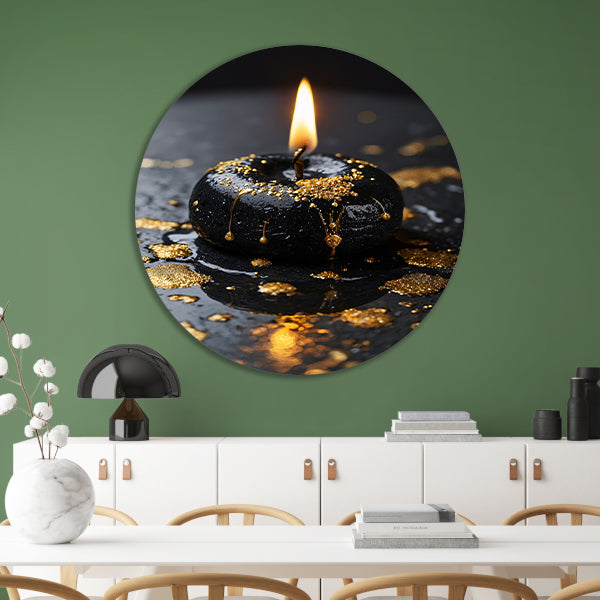 Moderne kaars met gouden spatten forex muurcirkel
