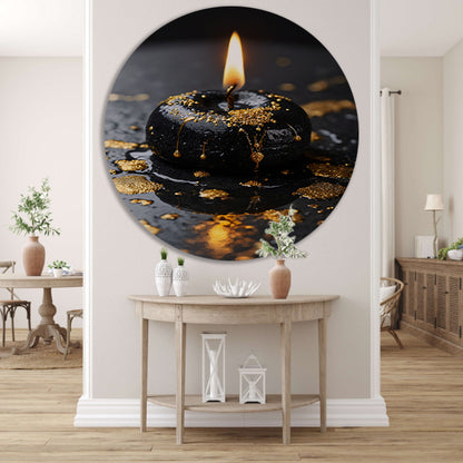 Moderne kaars met gouden spatten forex muurcirkel