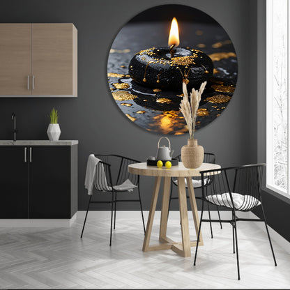 Moderne kaars met gouden spatten forex muurcirkel