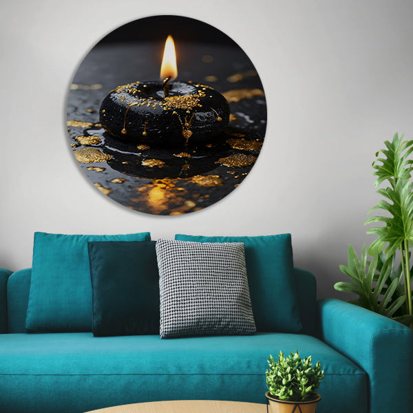 Moderne kaars met gouden spatten forex muurcirkel
