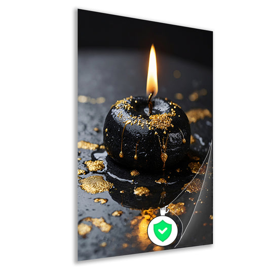 Moderne kaars met gouden spatten poster